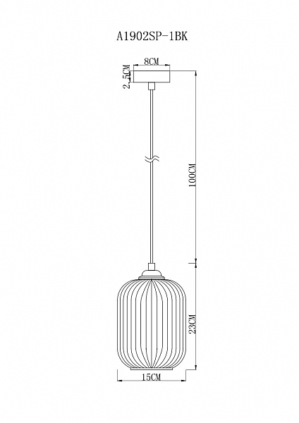 Светильник подвесной Arte Lamp Arwen A1902SP-1BK
