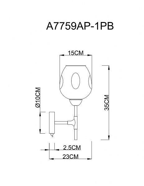 Настенное бра Arte Lamp Yuka A7759AP-1PB