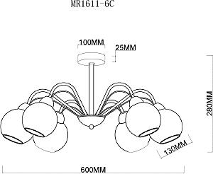 Потолочная люстра MyFar Marsel MR1611-6C