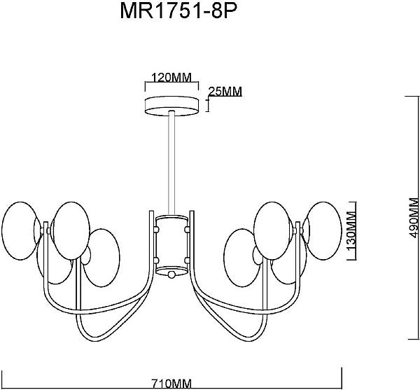 Потолочная люстра MyFar Scott MR1751-8P