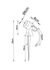 Грунтовый светильник Arte Lamp Elsie A4710IN-1BK