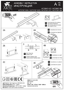 Подсветка зеркал и полок Arte Lamp Stecca A2730AP-1BK