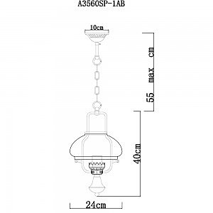 Светильник подвесной Arte Lamp ARMSTRONG A3560SP-1AB