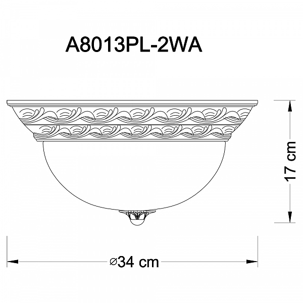 Светильник потолочный Arte Lamp PIATTI A8013PL-2WA