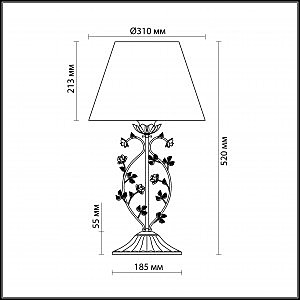 Настольная лампа с цветочками Tender 2796/1T Odeon Light