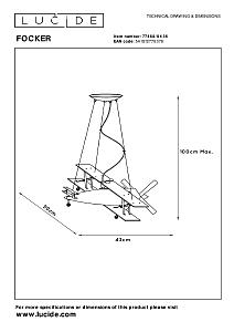 Подвесная люстра Lucide Focker 77468/01/36