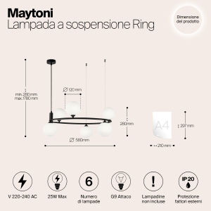 Подвесная люстра Maytoni Ring MOD013PL-06B