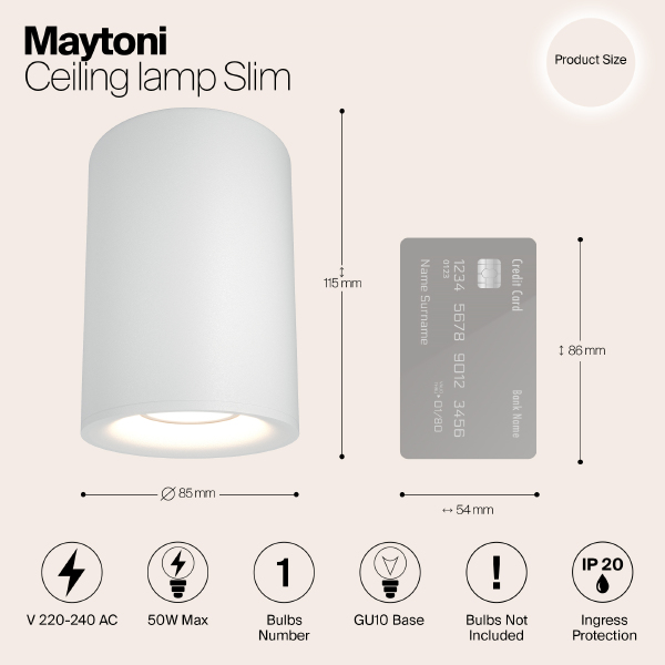 Накладной светильник Maytoni Alfa C012CL-01W