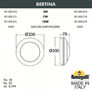 Уличный настенный светильник Fumagalli Bertina 1B1.000.000.AYD1L