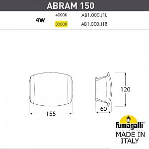 Уличный настенный светильник Fumagalli Abram AB1.000.000.AXJ1L