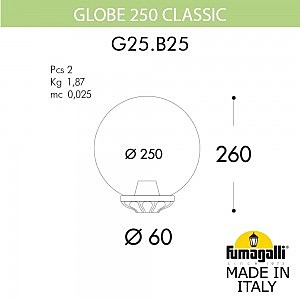 Консольный уличный светильник Fumagalli Globe 250 G25.B25.000.AYE27
