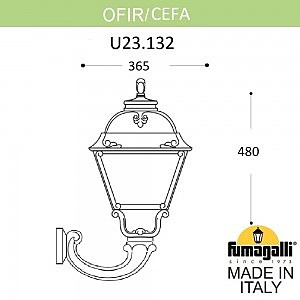 Уличный настенный светильник Fumagalli Cefa U23.132.000.AXF1R