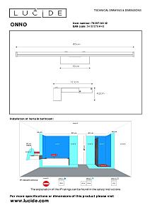Подсветка зеркал и полок Lucide Onno 79297/08/12