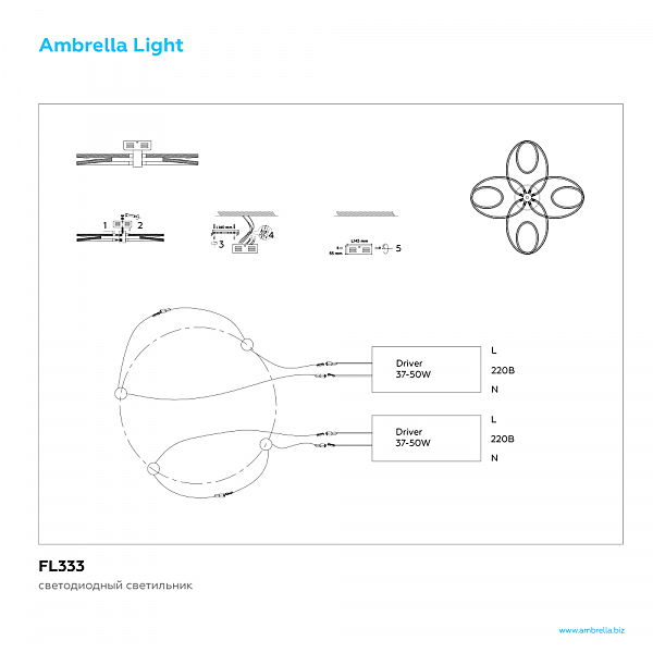 Потолочная светодиодная люстра Metallic Ambrella FL333