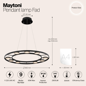 Подвесная люстра Maytoni Fad MOD070PL-L63B3K