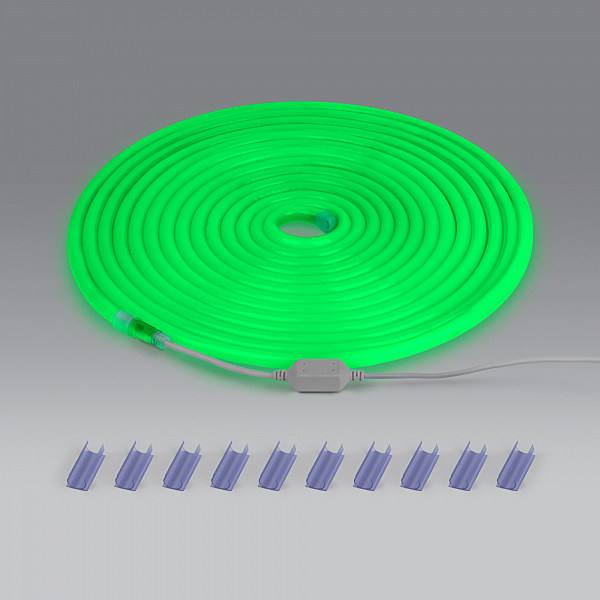 Светодиодный шнур Elektrostandard Набор гибкий неон LS003 220V 9.6W 144Led 2835 IP67 16mm круглый зеленый, 10 м