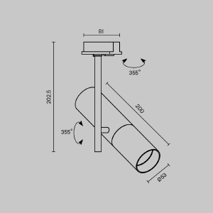 Трековый светильник Maytoni Elti Unity TR005-1-GU10-BG