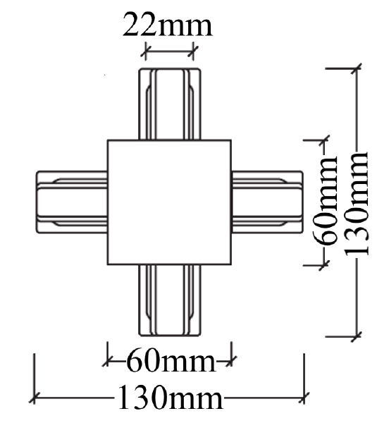 Соединитель X-образный (однофазный) для встраиваемого шинопровода Crystal Lux Clt 0.2211 CLT 0.2211 04 BL