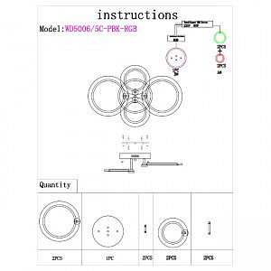 Потолочная люстра Wedo Light Lejni WD5006/5C-PBK-RGB