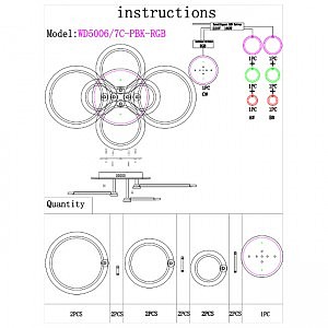 Потолочная люстра Wedo Light Lejni WD5006/7C-PBK-RGB