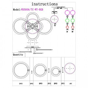 Потолочная люстра Wedo Light Lejni WD5006/7C-WT-RGB