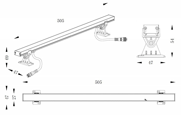 Уличный настенный светильник Deko-Light Mini Wall Washer 732019