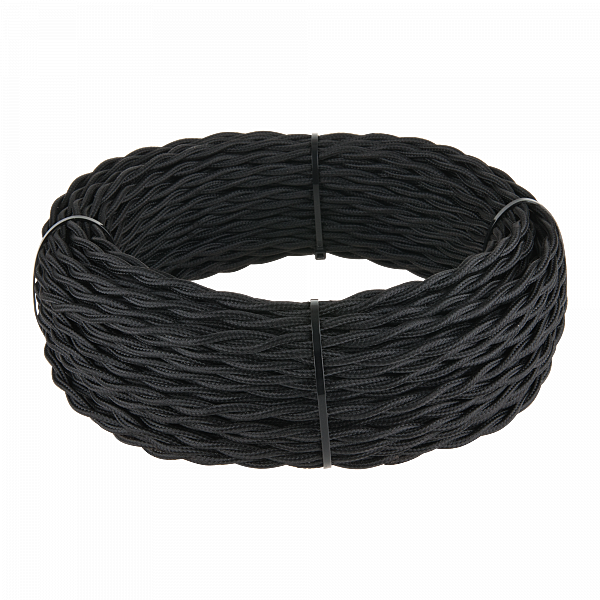 Ретро кабель Werkel W6453608/ Ретро кабель витой 3х2,5 (черный)