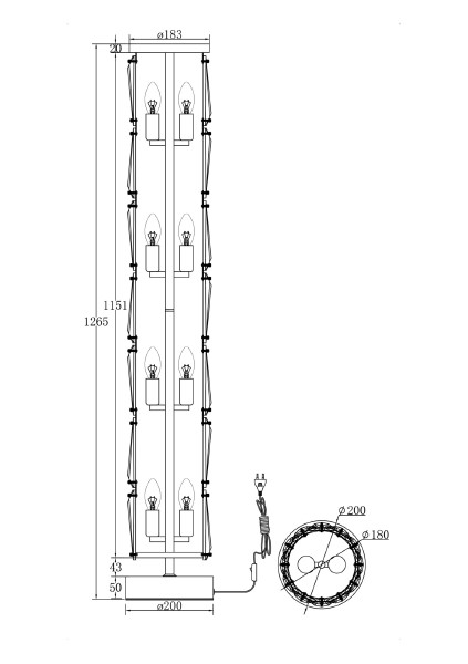 Торшер Maytoni Puntes MOD043FL-08CH