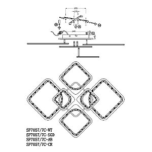 Потолочная люстра Seven Fires Brand SF7057/7C-CR-BL