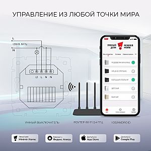 Выключатель Werkel W4510611/ Умный сенсорный выключатель одноклавишный (шампань)