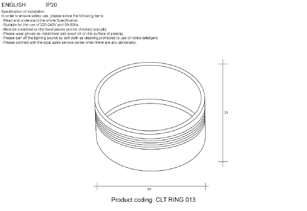 Декоративное кольцо внутреннее Crystal Lux Clt 0.31 CLT RING 013 SL