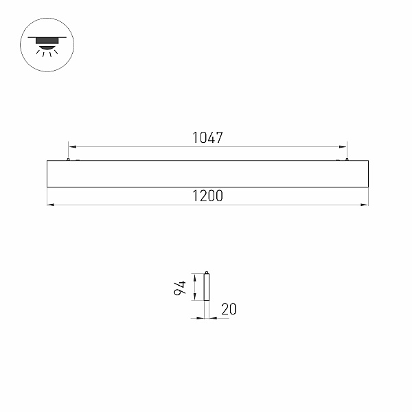Подвесной линейный светильник Arlight Lineair Flat 031530