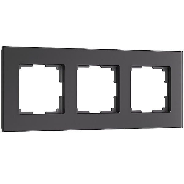 Рамка Werkel W0033108/ Рамка на 3 поста Senso (черный, стекло soft-touch)