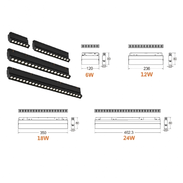 Трековый светильник iLEDEX TECHNICAL VISION48/22 4822-003-L236-12W-38DG-3000K-BK